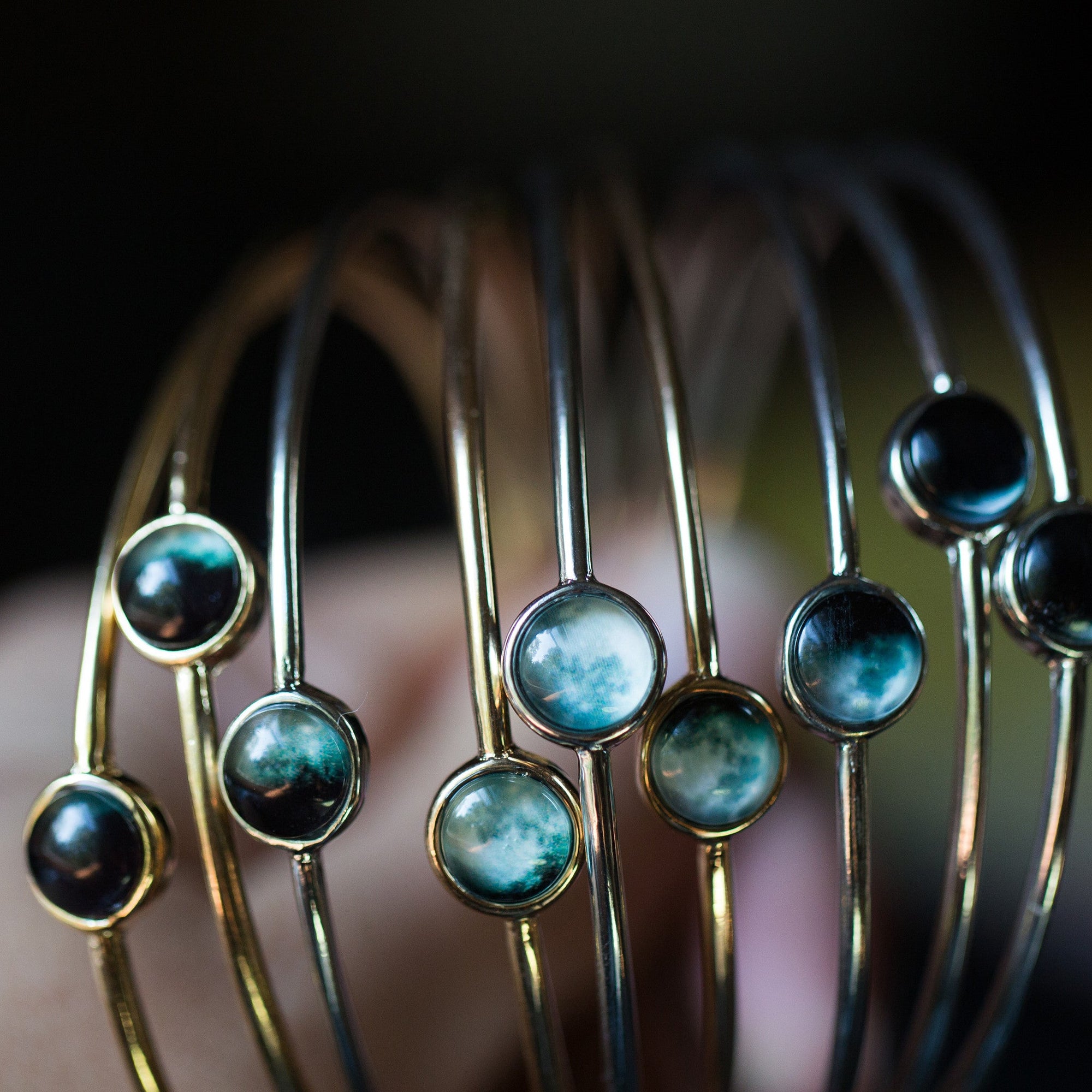 CLEARANCE Moon Phase Stacked Bangle Set