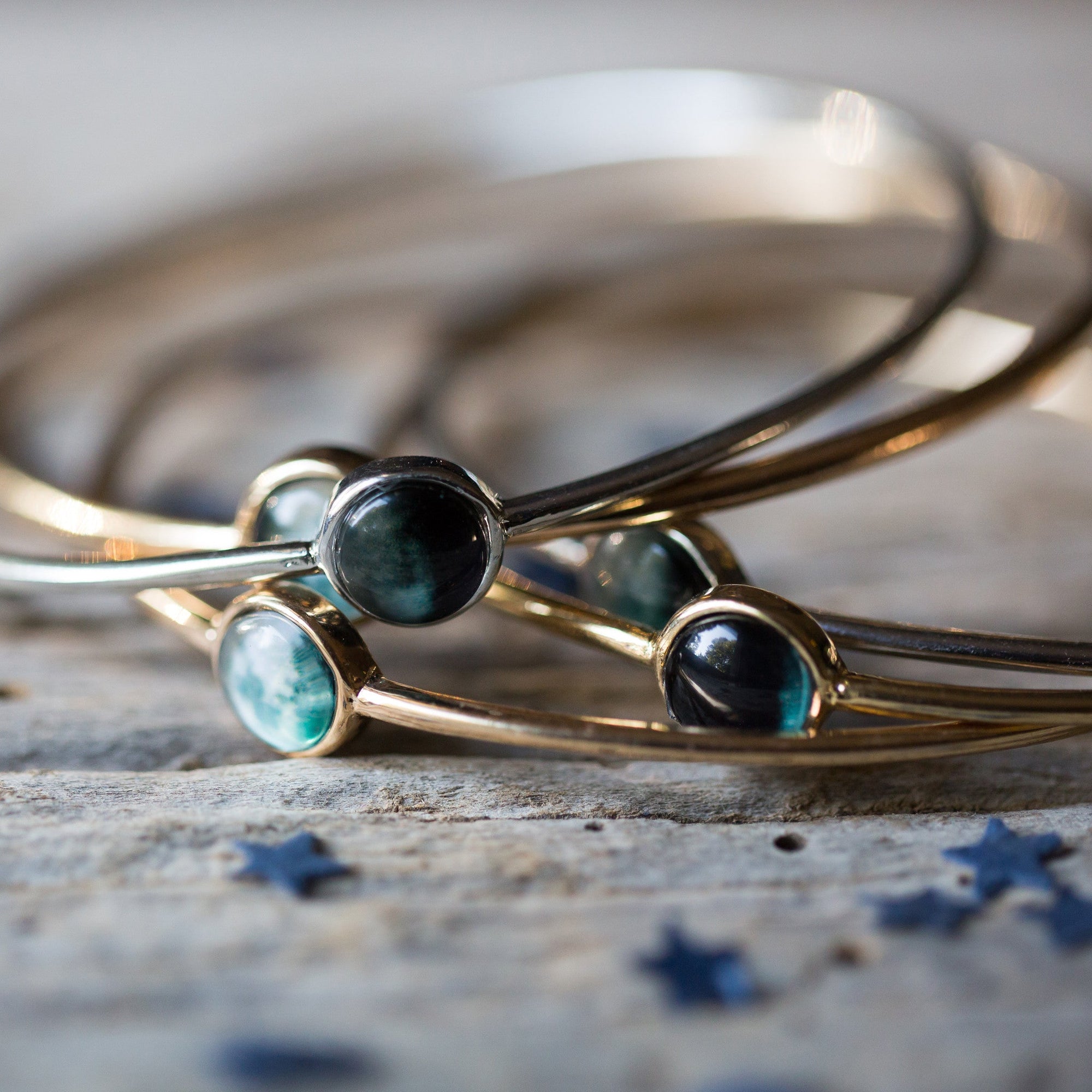CLEARANCE Moon Phase Stacked Bangle Set