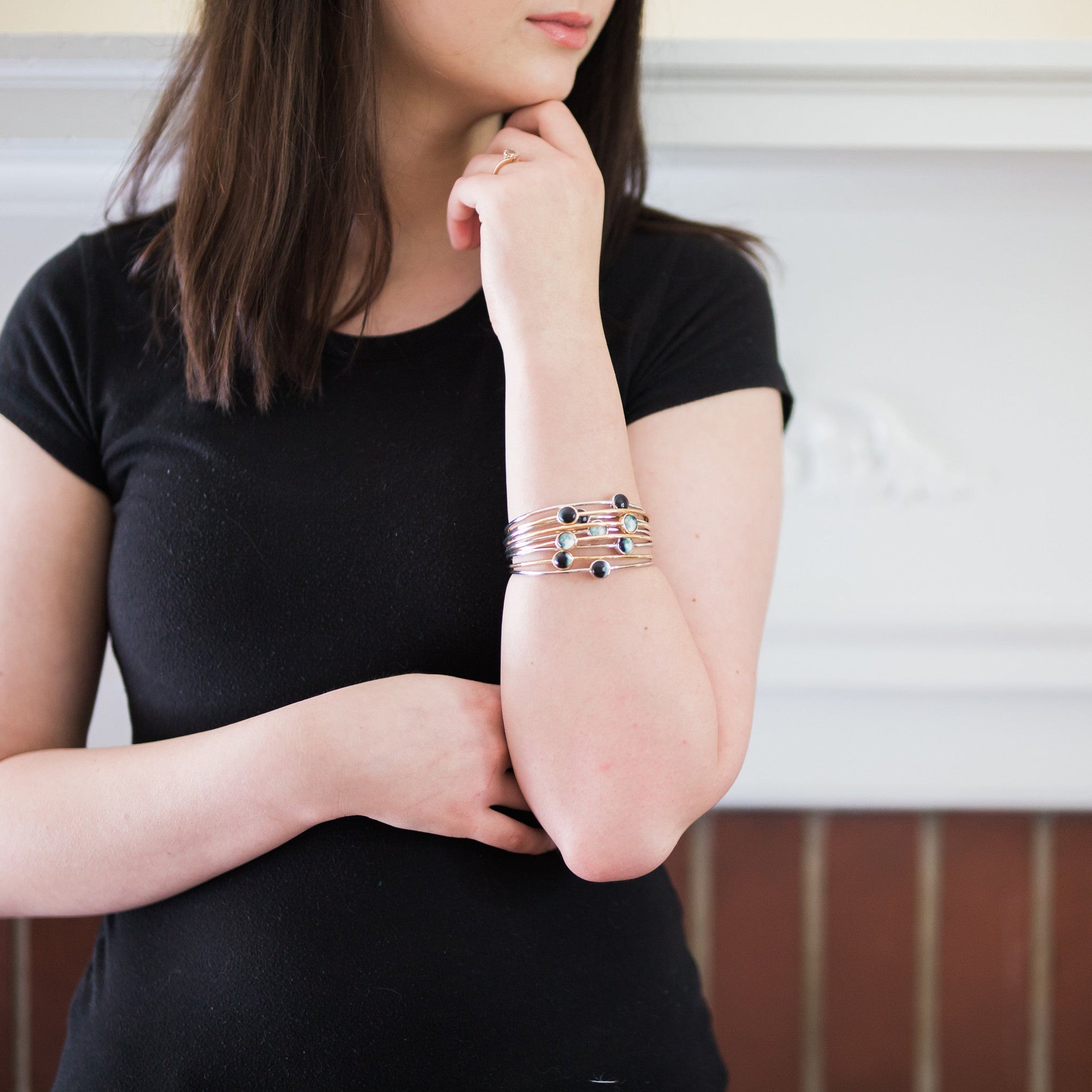 CLEARANCE Moon Phase Stacked Bangle Set