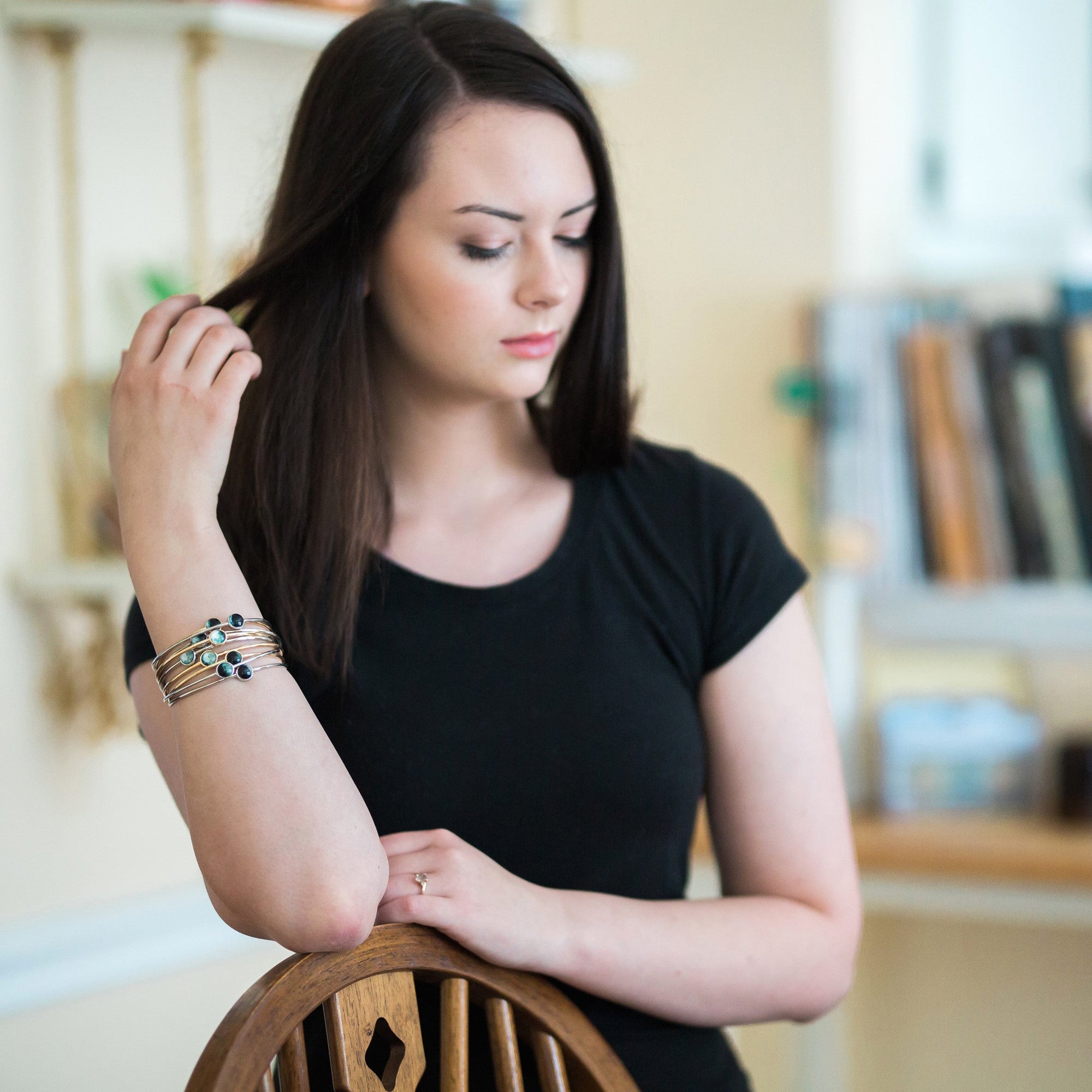 CLEARANCE Moon Phase Stacked Bangle Set